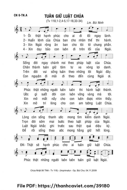 Tuân giữ luật Chúa - Lm. Bùi Ninh - trang 1