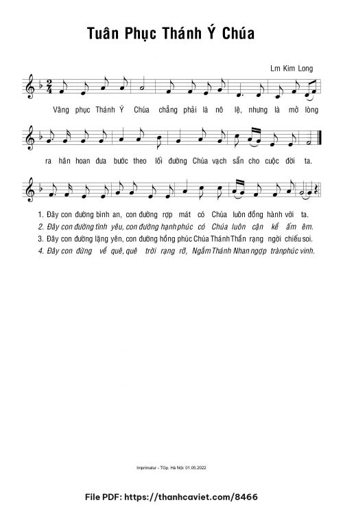 Tuân phục Thánh Ý Chúa - Lm. Kim Long - trang 1