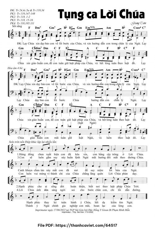 Tụng ca lời Chúa - Lm. Giang Tâm - trang 1