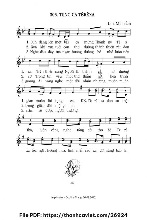Tụng ca Têrêsa - Lm. Mi Trầm - trang 1