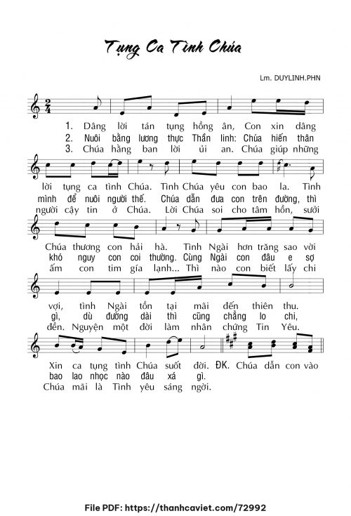 Tụng ca tình Chúa - Lm. DUYLINH.PHN - trang 1