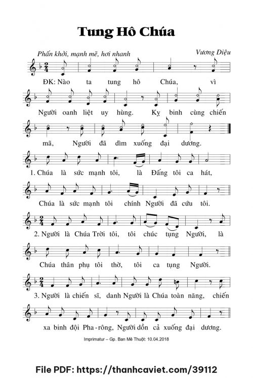 Tung hô Chúa - Lm. Vương Diệu - trang 1