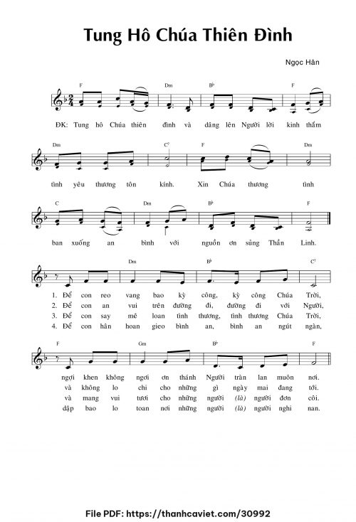 Tung hô Chúa thiên đình - Lm. Ngọc Hân - trang 1