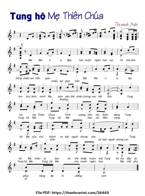 Tung hô Mẹ Thiên Chúa - Tạ Mạnh Nghi - trang 1