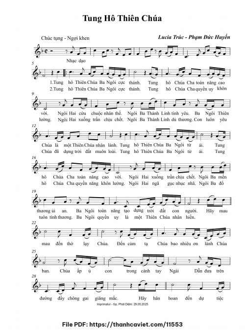Tung hô Thiên Chúa - Phạm Đức Huyến - trang 1