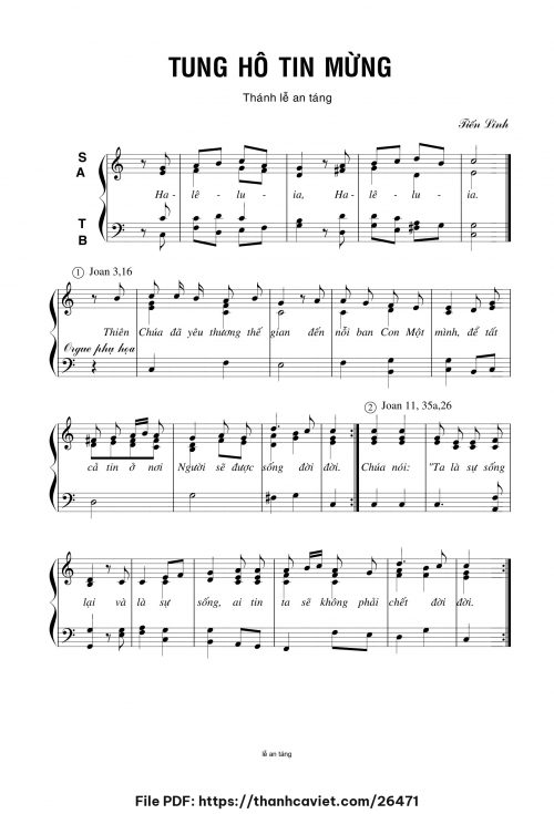 Tung hô Tin mừng - Tiến Linh - trang 1