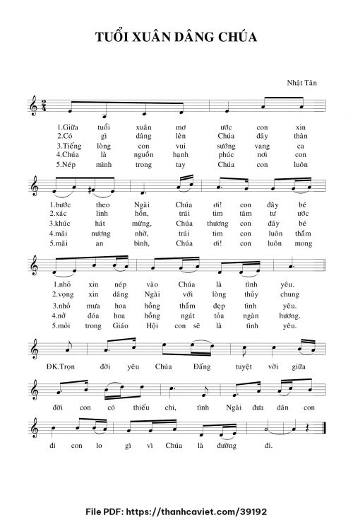 Tuổi xuân dâng Chúa - Nhật Tân - trang 1