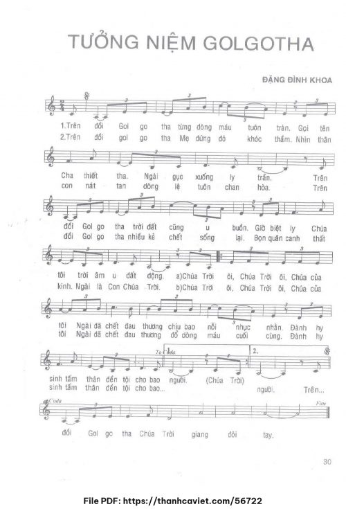 Tưởng niệm Golgotha - Đặng Đình Khoa - trang 1