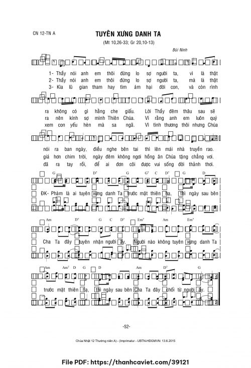 Tuyên xưng danh ta - Lm. Bùi Ninh - trang 1