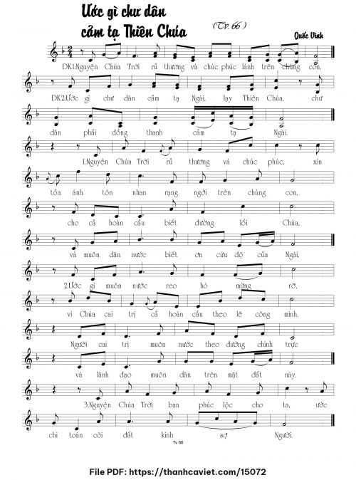 Ước gì chư dân cảm tạ Thiên Chúa - Quốc Vinh - trang 1