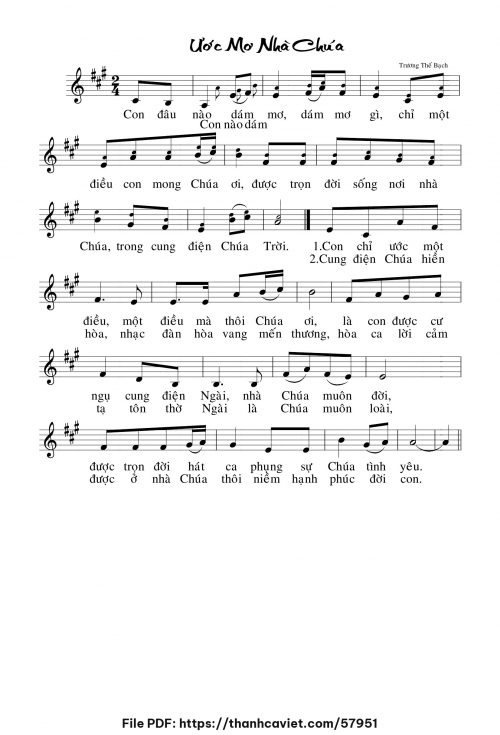 Ước mơ nhà Chúa - Trương Thế Bạch - trang 1