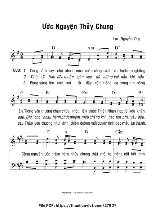 Ước nguyện thủy chung - Lm. Nguyễn Duy - trang 1