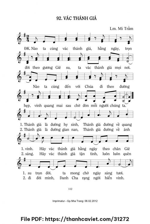 Vác Thánh giá - Lm. Mi Trầm - trang 1