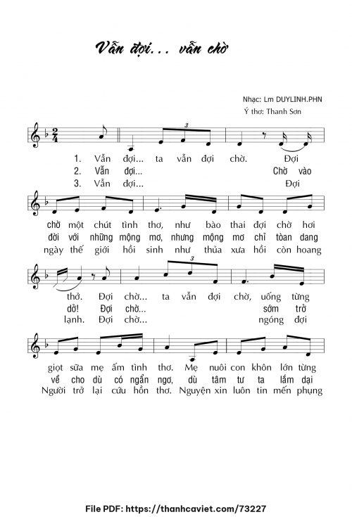 Vẫn đợi vẫn chờ - Lm. DUYLINH.PHN - trang 1