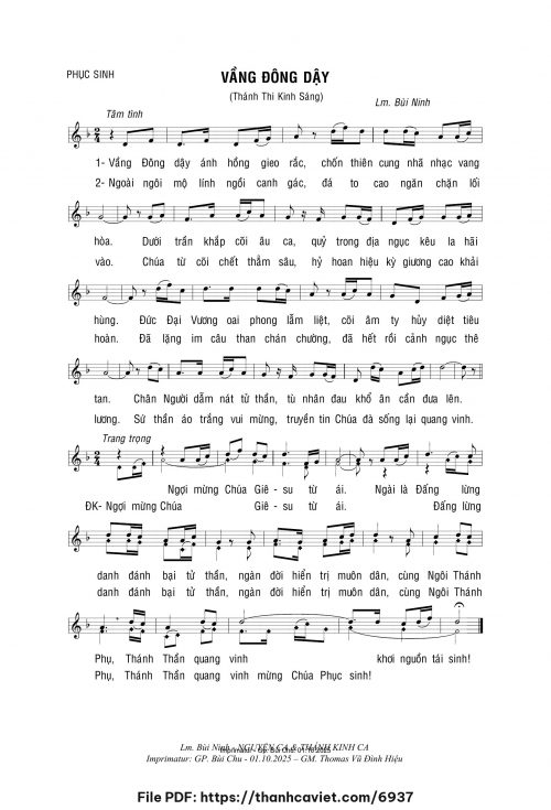Vầng Đông dậy - Lm. Bùi Ninh - trang 1