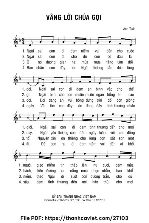 Vâng lời Chúa gọi - Anh Tuấn - trang 1