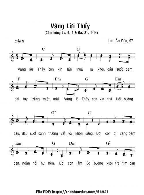 Vâng lời Thầy - Lm. Ân Đức - trang 1