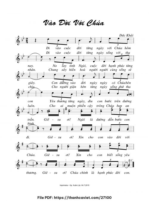 Vào đời với Chúa - Đức Khải - trang 1
