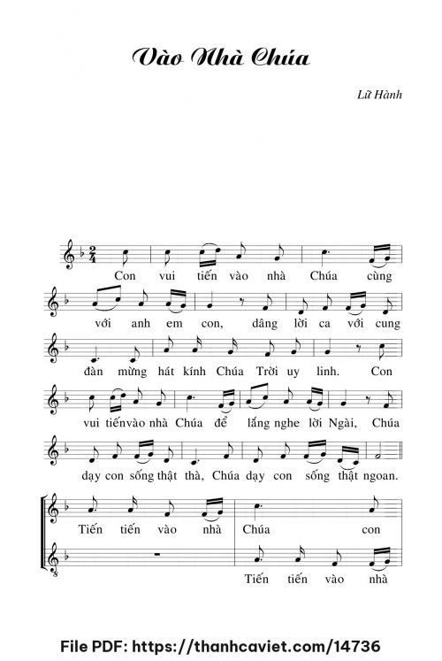 Vào nhà Chúa - Lữ Hành - trang 1