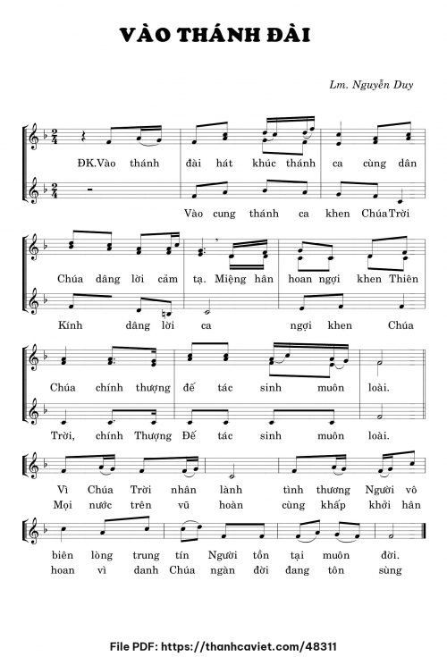 Vào thánh đài - Lm. Nguyễn Duy - trang 1