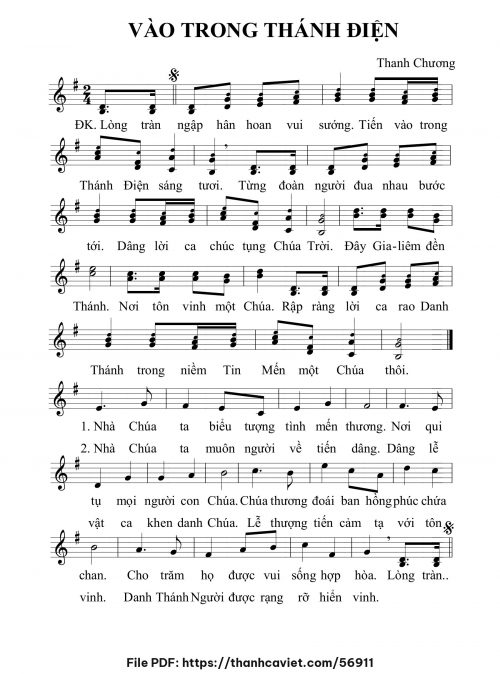 Vào trong thánh điện - Thanh Chương - trang 1