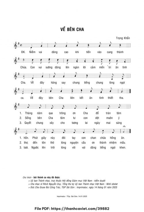Về bên Cha - Lm. Trọng Khẩn - trang 1