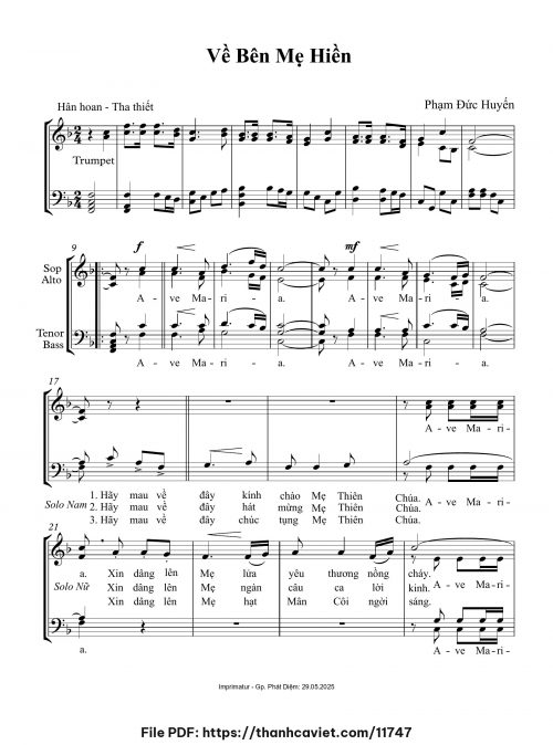 Về bên Mẹ hiền - Phạm Đức Huyến - trang 1