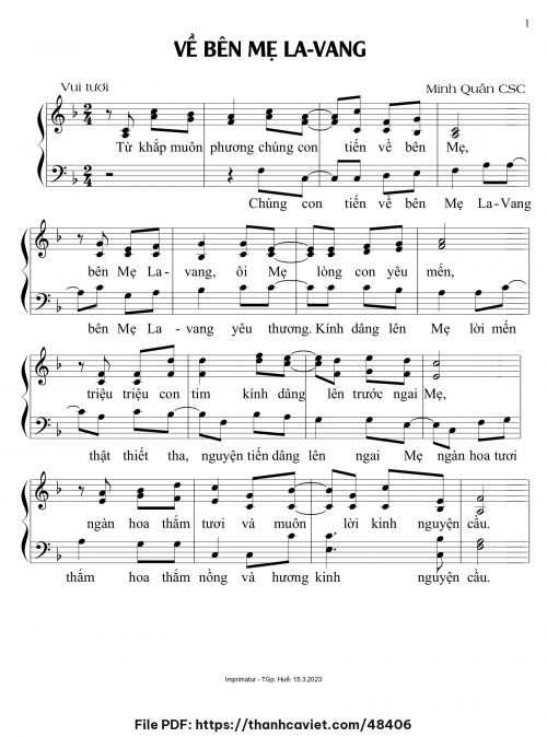 Về bên Mẹ La Vang - Minh Quân CSC - trang 1