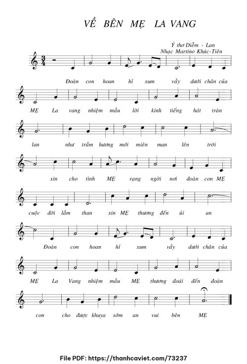 Về bên Mẹ Lavang - Martino Khúc Tiên - trang 1