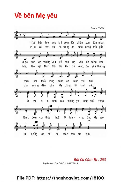 Về bên Mẹ yêu - Lm. Minh Chiết - trang 1