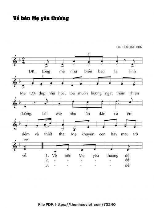 Về bên Mẹ yêu thương - Lm. DUYLINH.PHN - trang 1