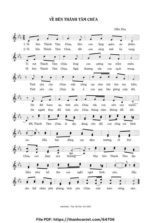 Về bên Thánh Tâm Chúa - Sr. Hiền Hòa - trang 1