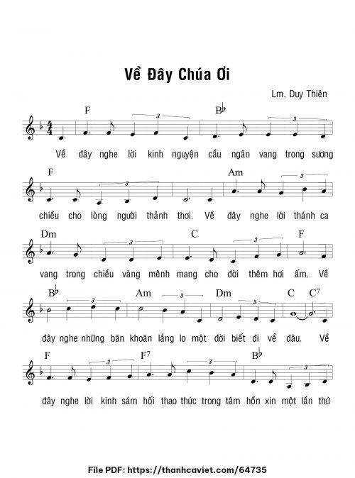 Về đây Chúa ơi - Lm. Duy Thiên - trang 1