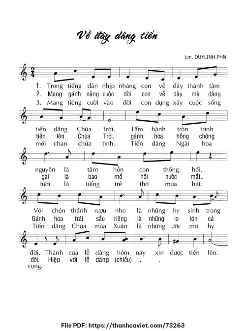 Về đây dâng tiến - Lm. DUYLINH.PHN - trang 1