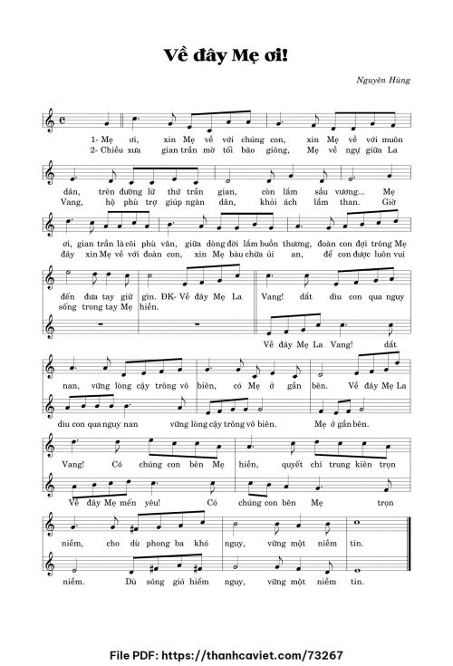 Về đây Mẹ ơi - Nguyễn Hùng Lân - trang 1
