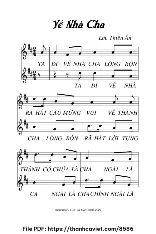Về nhà Cha - Lm. Thiên Ân XL - trang 1
