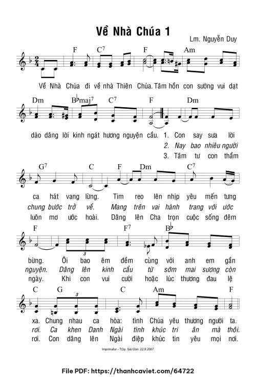 Về nhà Chúa 1 - Lm. Nguyễn Duy - trang 1