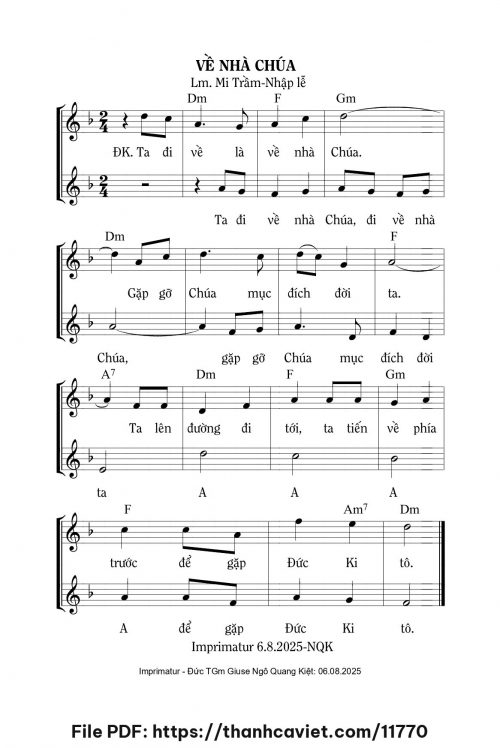 Về nhà Chúa - Lm. Mi Trầm - trang 1