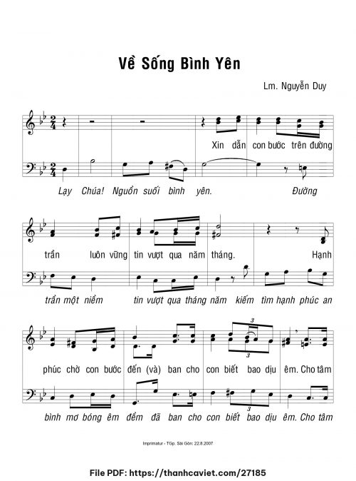 Về sống bình yên - Lm. Nguyễn Duy - trang 1