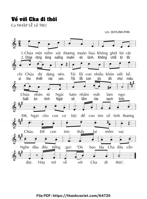 Về với Cha đi thôi - Lm. DUYLINH.PHN - trang 1