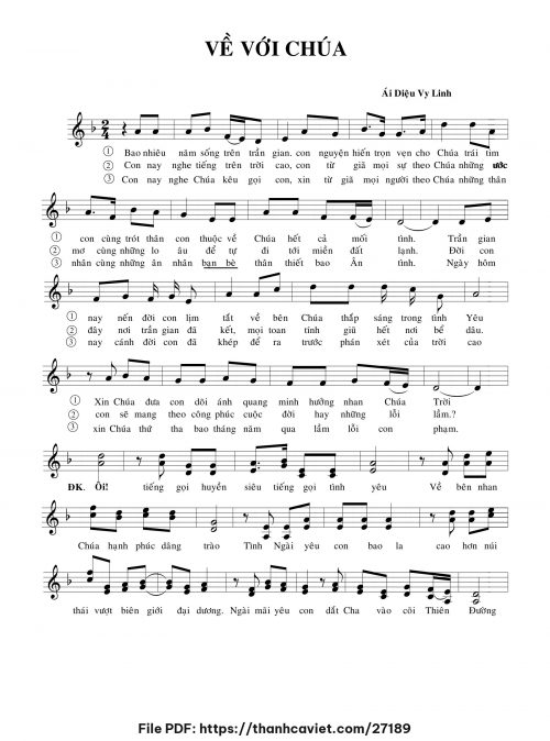 Về với Chúa - Sr. Ái Diệu Vy Linh - trang 1