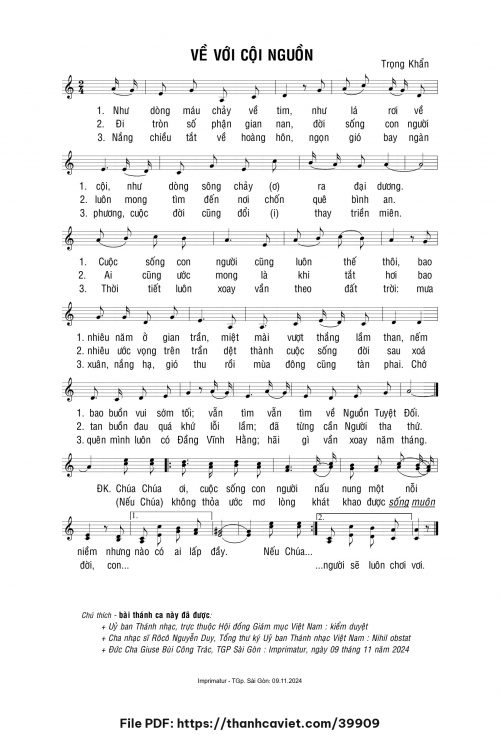 Về với cội nguồn - Lm. Trọng Khẩn - trang 1