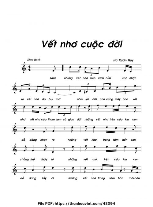 Vết nhơ cuộc đời - Hà Xuân Huy - trang 1
