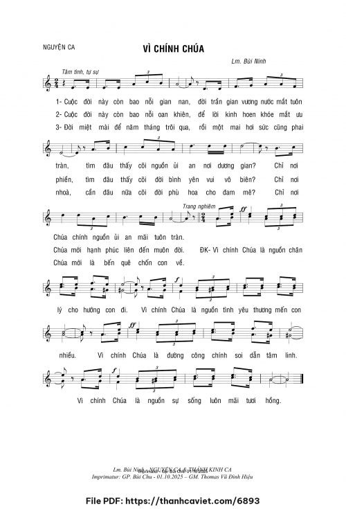 Vì chính Chúa - Lm. Bùi Ninh - trang 1