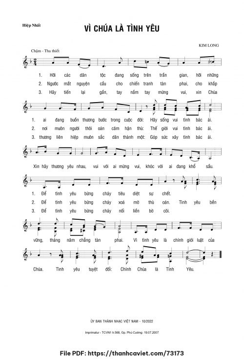 Vì Chúa là tình yêu - Lm. Kim Long - trang 1