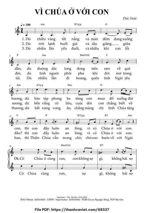 Vì Chúa ở với con - Đức Hoài - trang 1