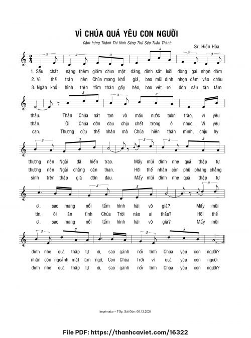 Vì Chúa quá yêu con người - Sr. Hiền Hòa - trang 1