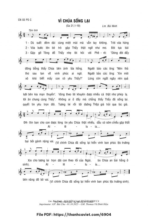 Vì Chúa sống lại - Lm. Bùi Ninh - trang 1