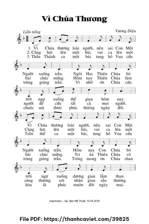 Vì Chúa thương - Lm. Vương Diệu - trang 1