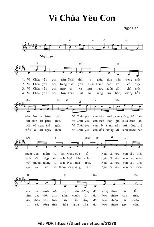 Vì Chúa yêu con - Lm. Ngọc Hân - trang 1